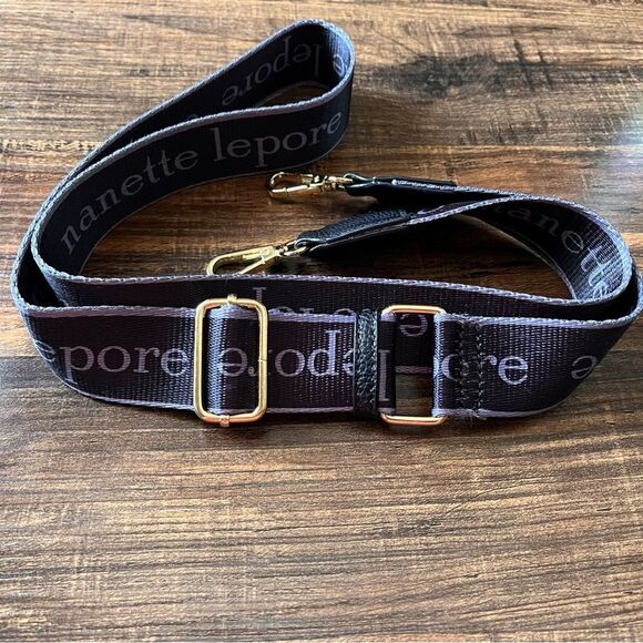 Nanette Lapore Black and Gray Fabric Adjustable Bag Crossbody Purse Strap - Picture 3 of 7